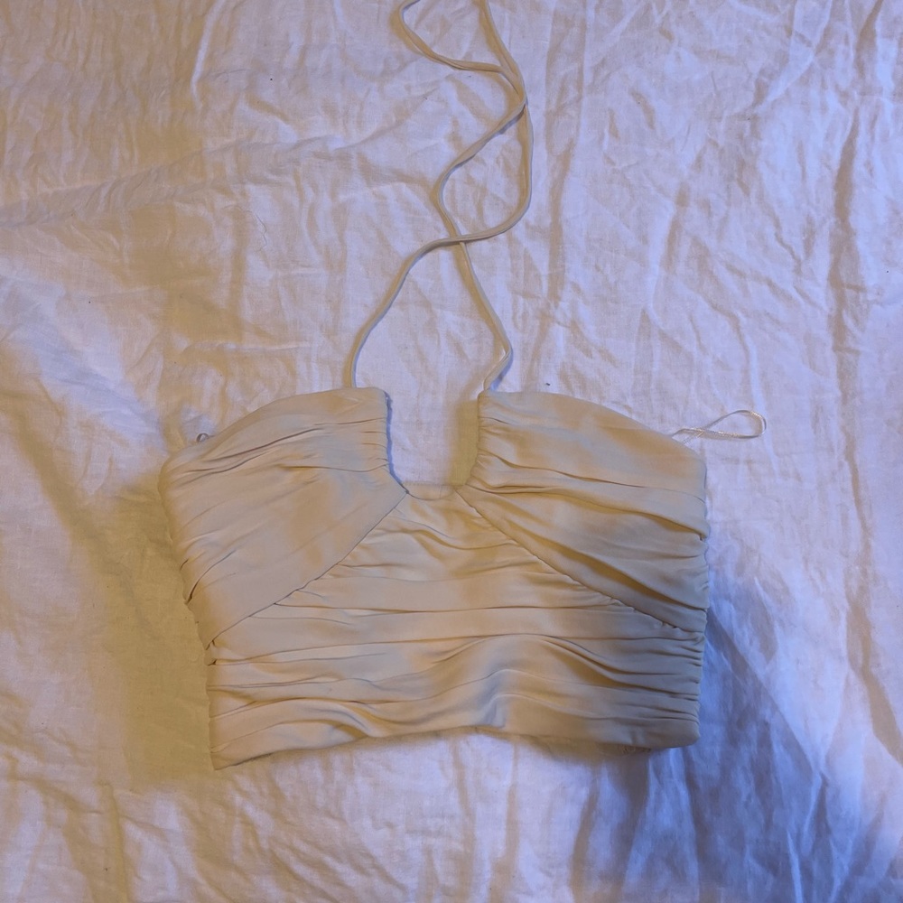 Zara chiffon cropped halter top